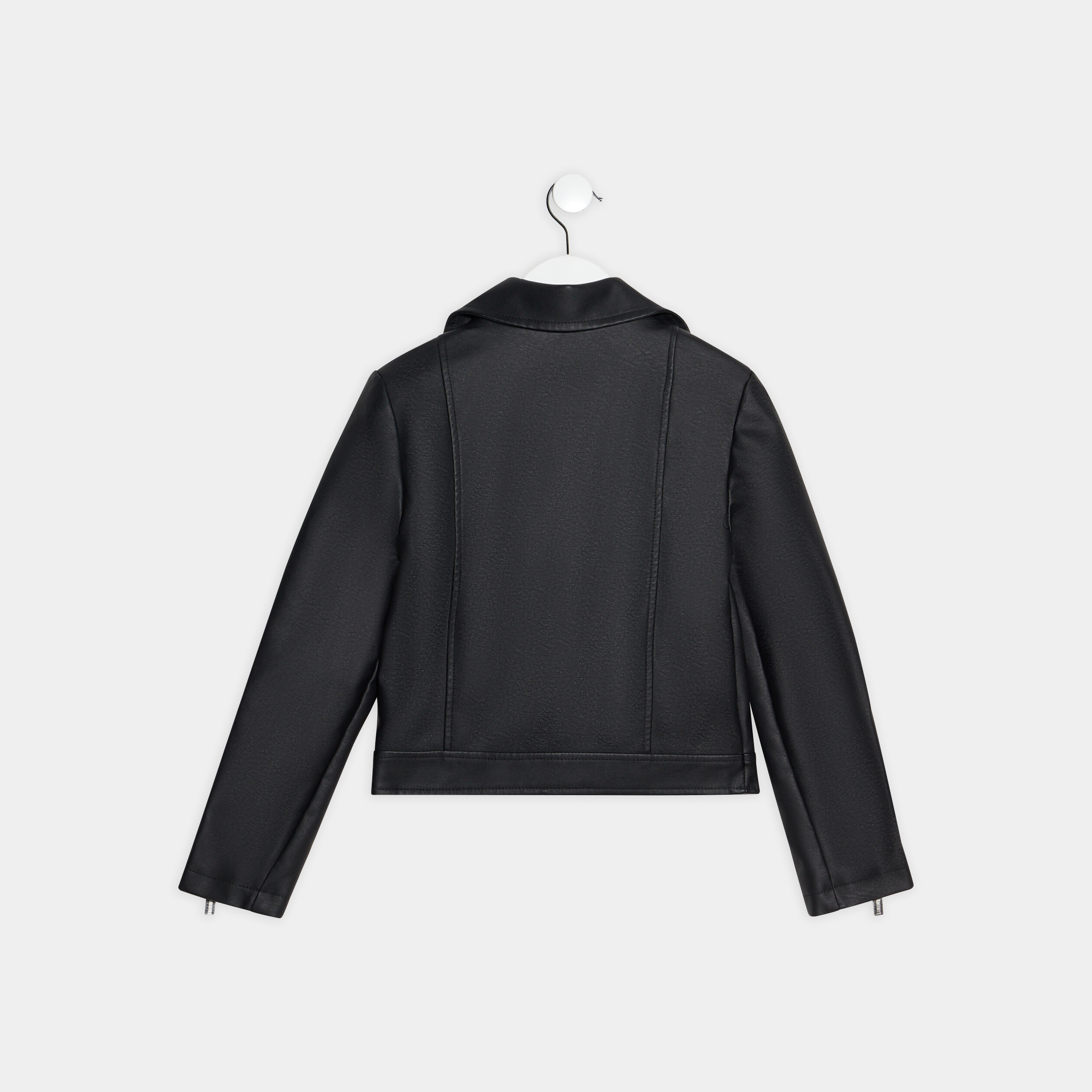 Veste biker simili cuir noir fille | La Halle