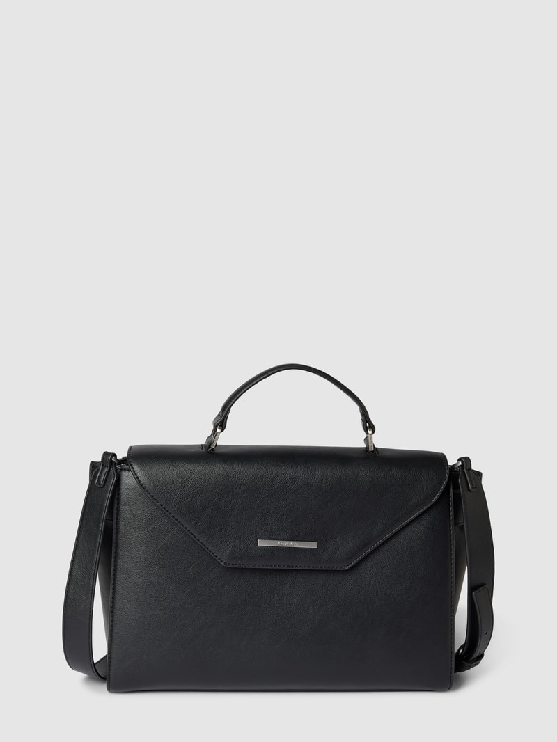 Crossbody Bag mit Label-Applikation in schwarz