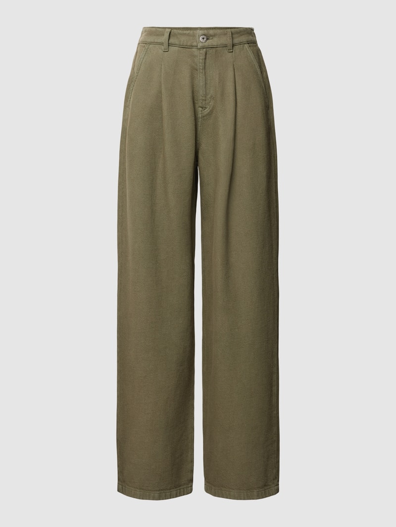 Hose mit seitlichen Eingrifftaschen in khaki