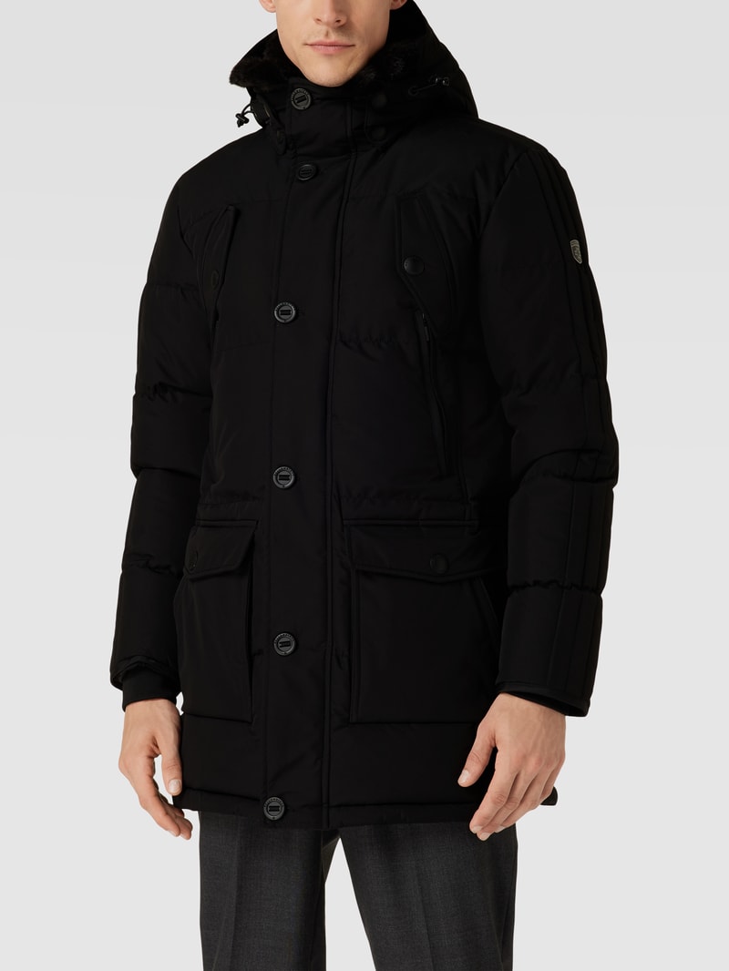 Steppjacke mit Label-Applikation Modell 'CENTAURI' in schwarz