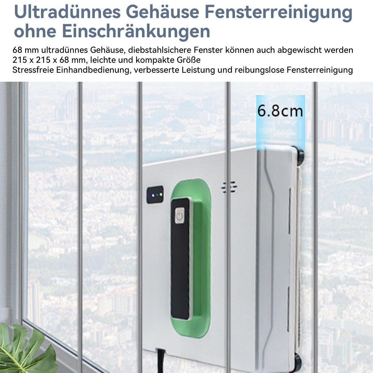 DOPWii Fensterputzroboter Fensterreiniger Roboter,Fenstersauger,2500Pa,Mit 50 ml Wassertank,72W