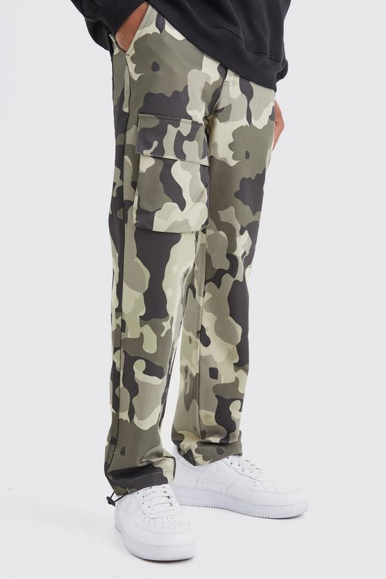Camouflage Cargo-Hose mit geradem Bein