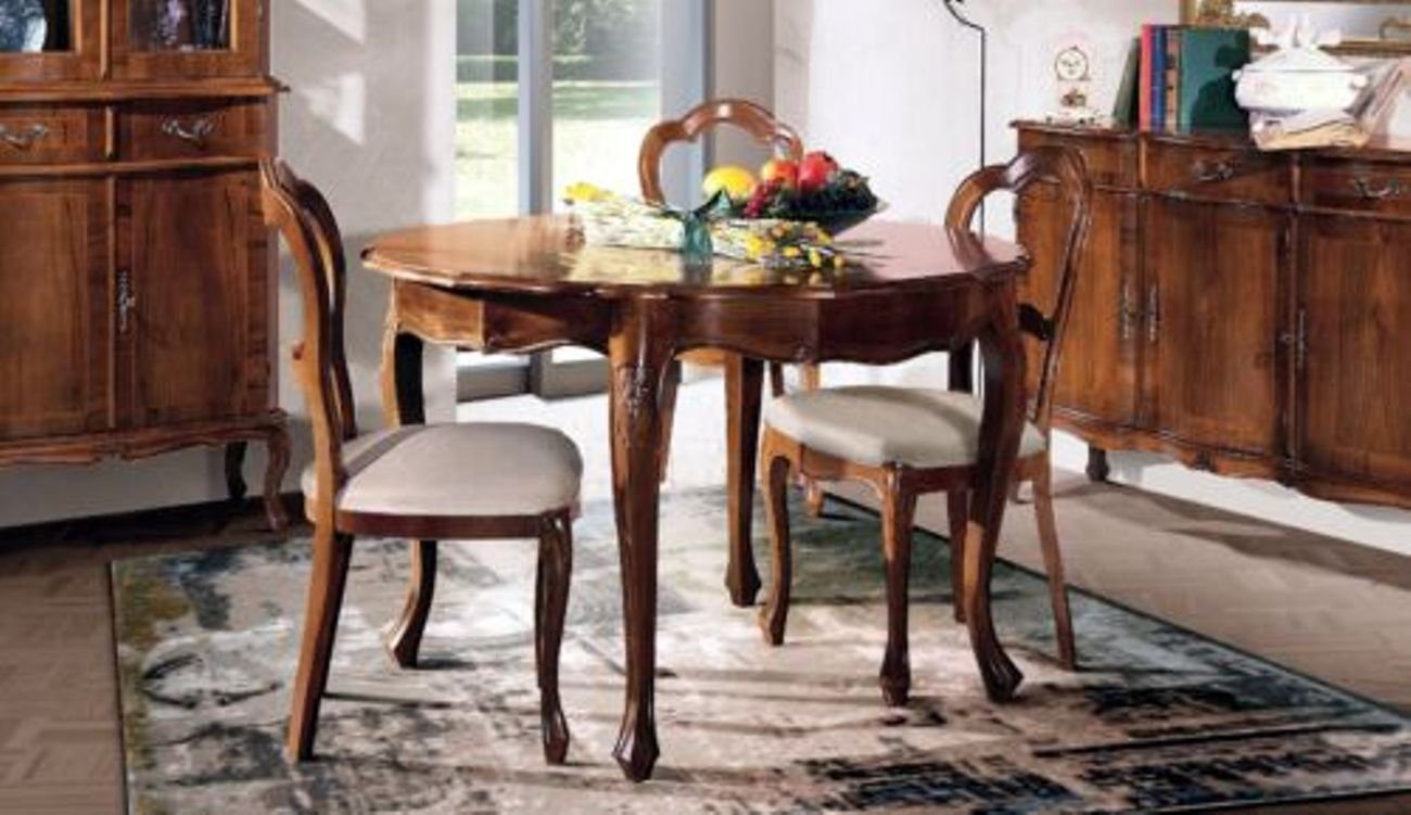 JVmoebel Esszimmer-Set, Esszimmer Set Stuhl Esstisch Garnitur rund Tische Stühle 4tlg