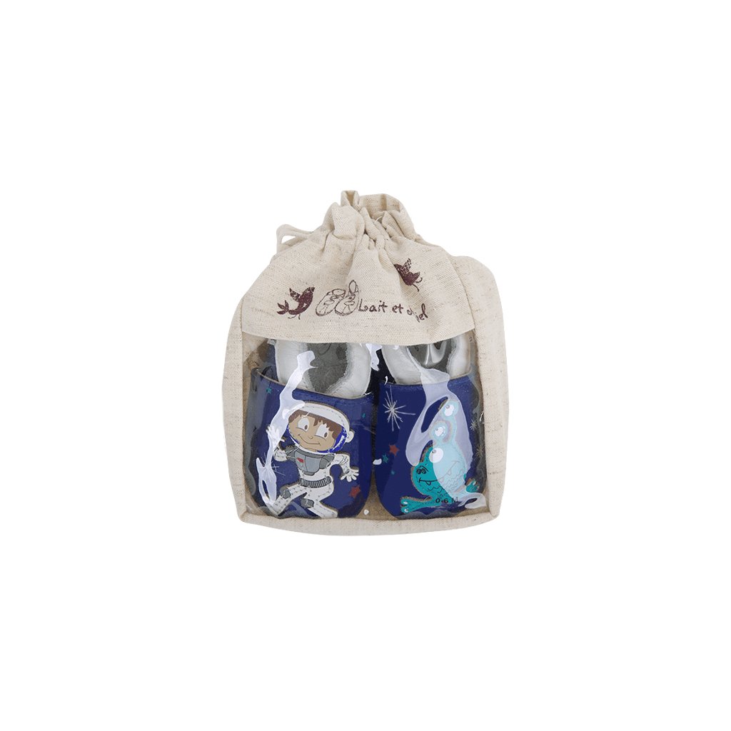 Lait et Miel Spationaute Krabbelschuhe mit Kosmonaut