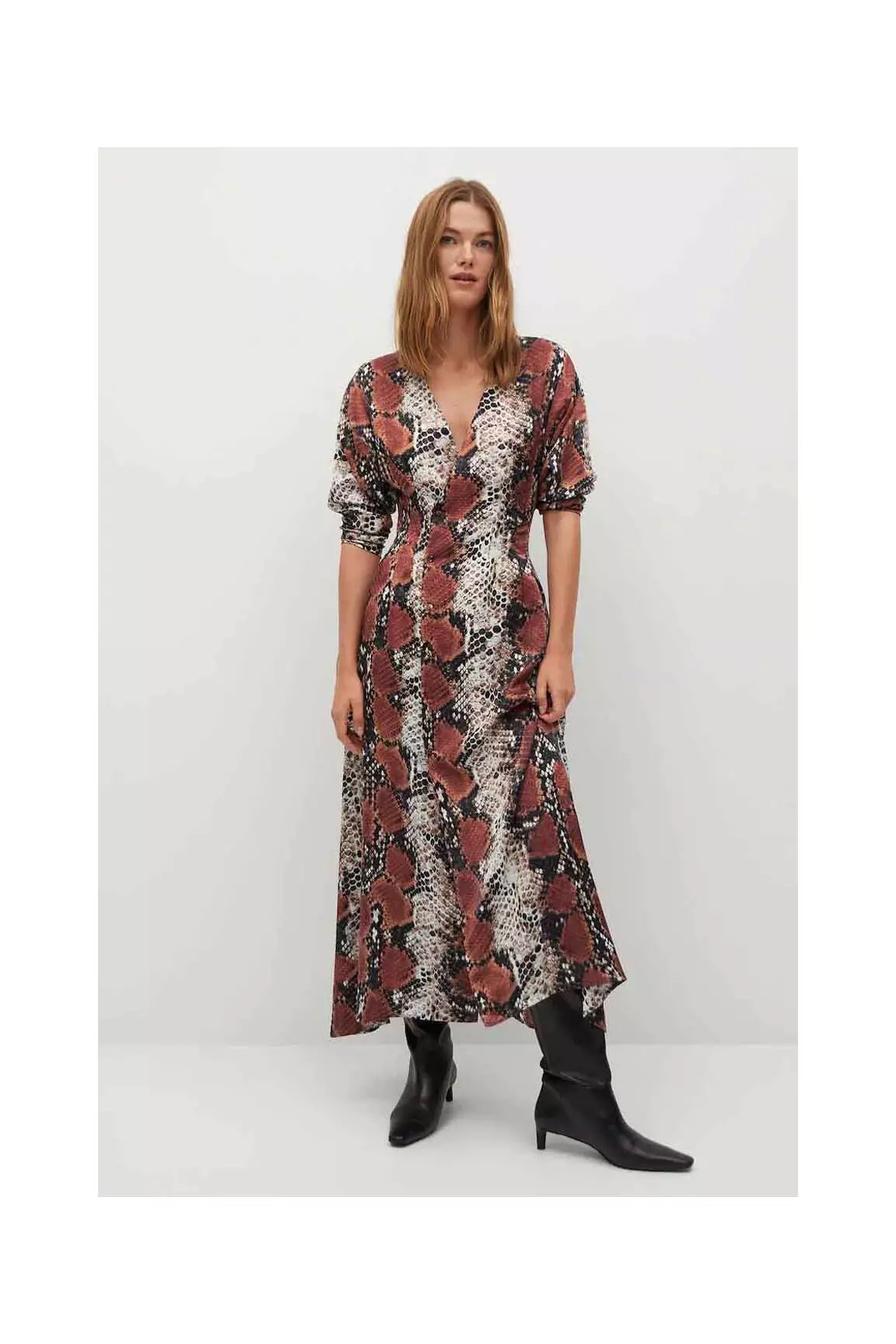 Mango Robes Longues Femme couleur noir