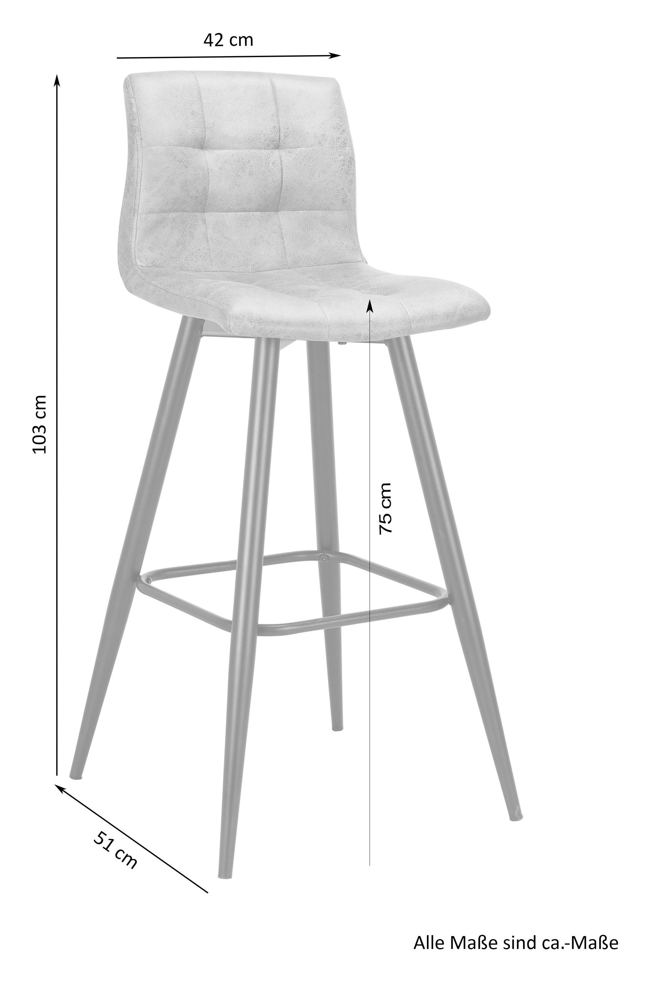 byLIVING Bargruppe Essgruppe Nele, Stühle Simone, (Set, 3-tlg., Tisch mit Barhockern), Barhocker, Bartisch