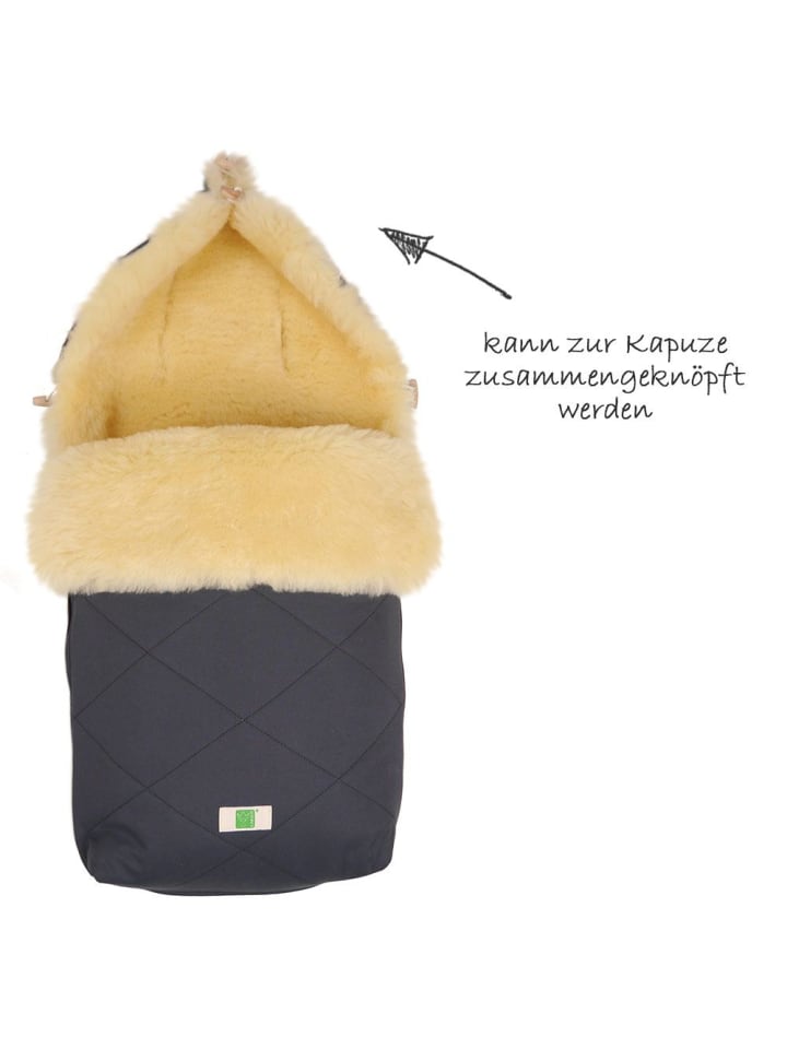 Kaiser Lammfell-Fußsack Natura Organic Cotton - Anthracite in grau günstig kaufen onesize