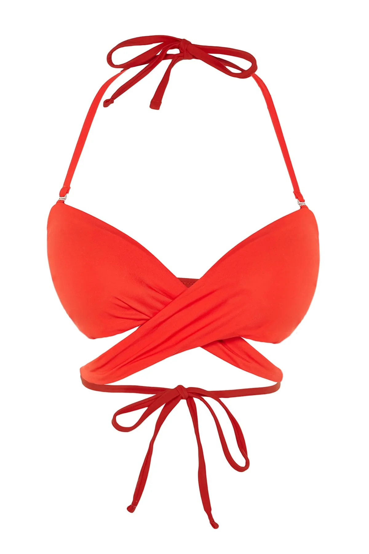 Trendyol Collection  Rotes Bralette-Bikinioberteil zum Binden TBESS23BU00204