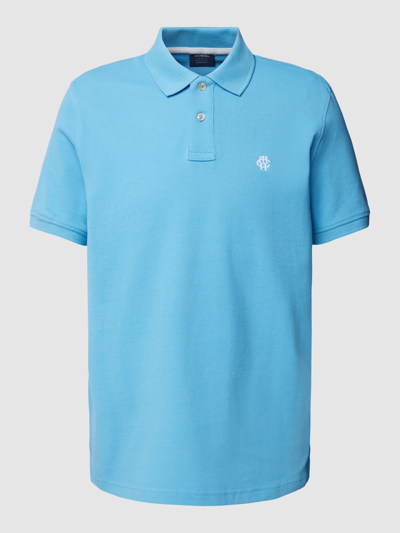 Poloshirt mit Label-Stitching in blau