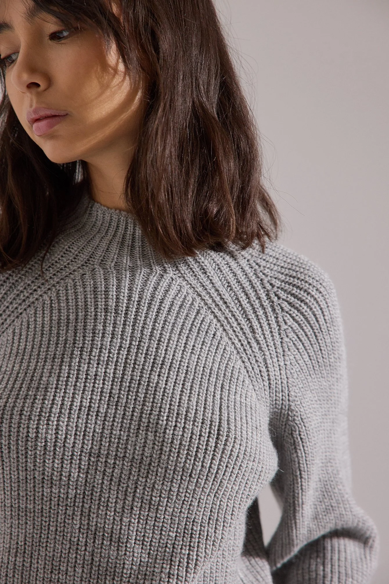 Strickpullover mit Rippendetail