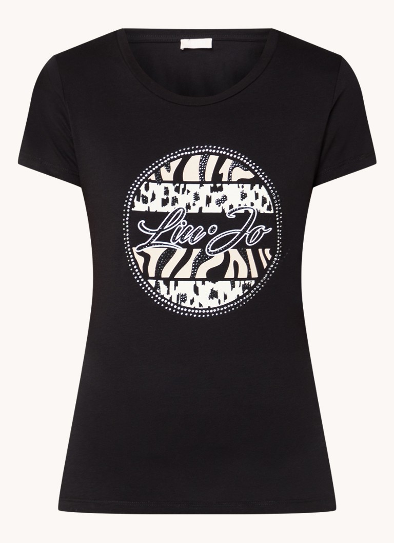 T-shirt Liu Jo con logo stampato e strass