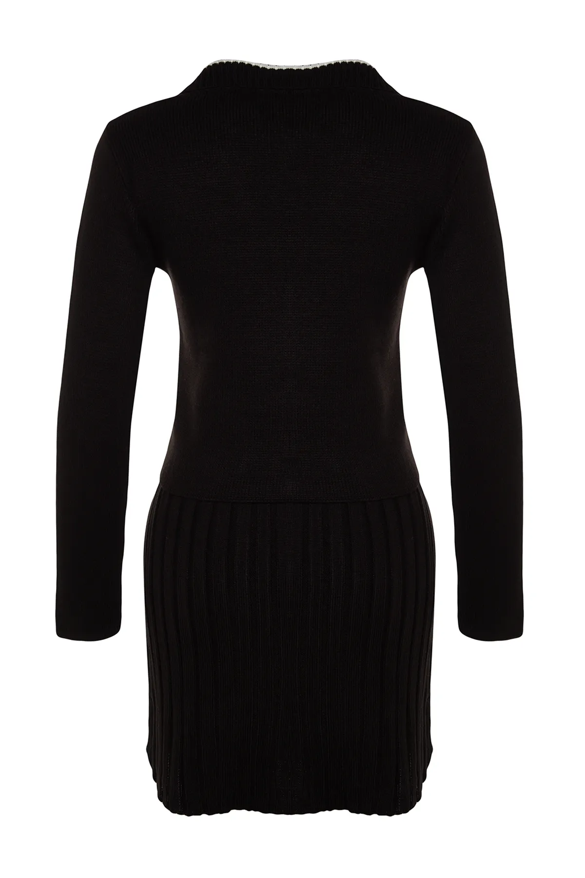 Trendyol Collection  Schwarzer kurzer Minirock mit Taschendetail, Strickoberteil und -unterteil, Set TWOAW24AU00093