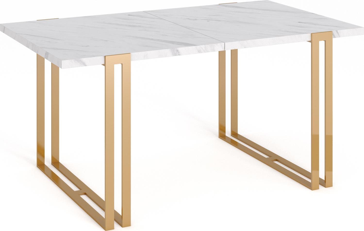 WFL GROUP Esstisch Wolf, Glamour Ausziehbar Tisch im Loft-Stil mit Metallbeinen