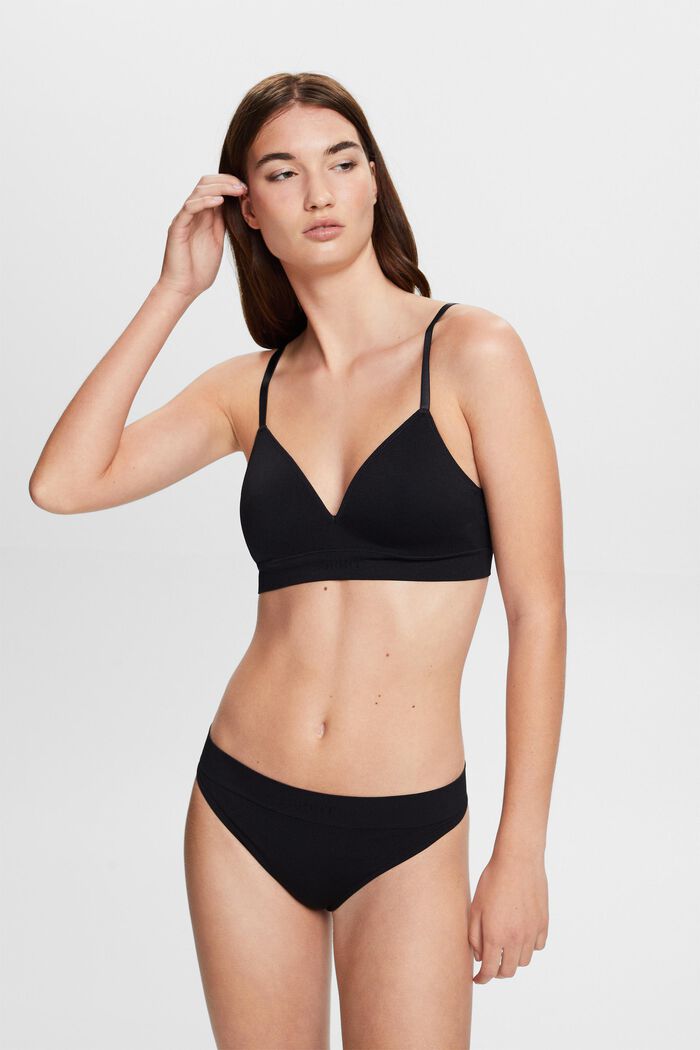 Nahtloser, wattierter Bralette mit Logo