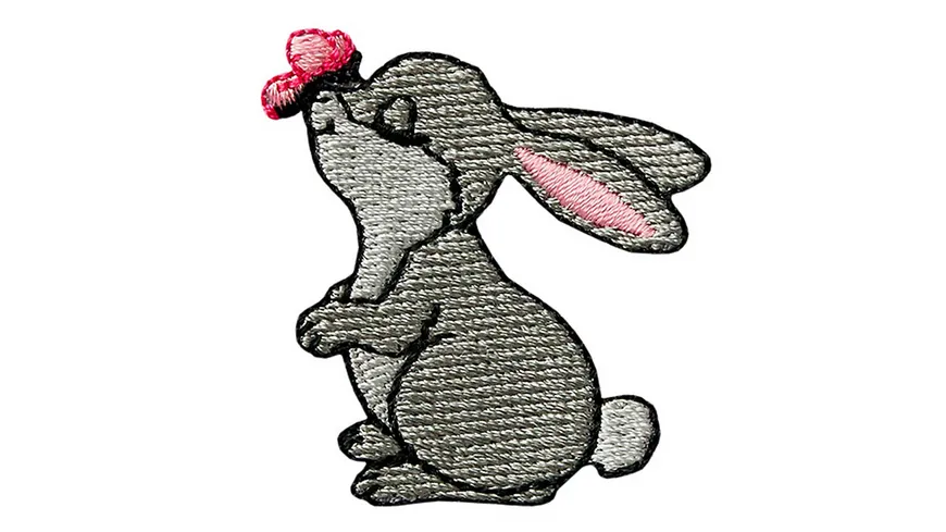 Mono Quick Bügelmotiv Mini Hase mit Schmetterling