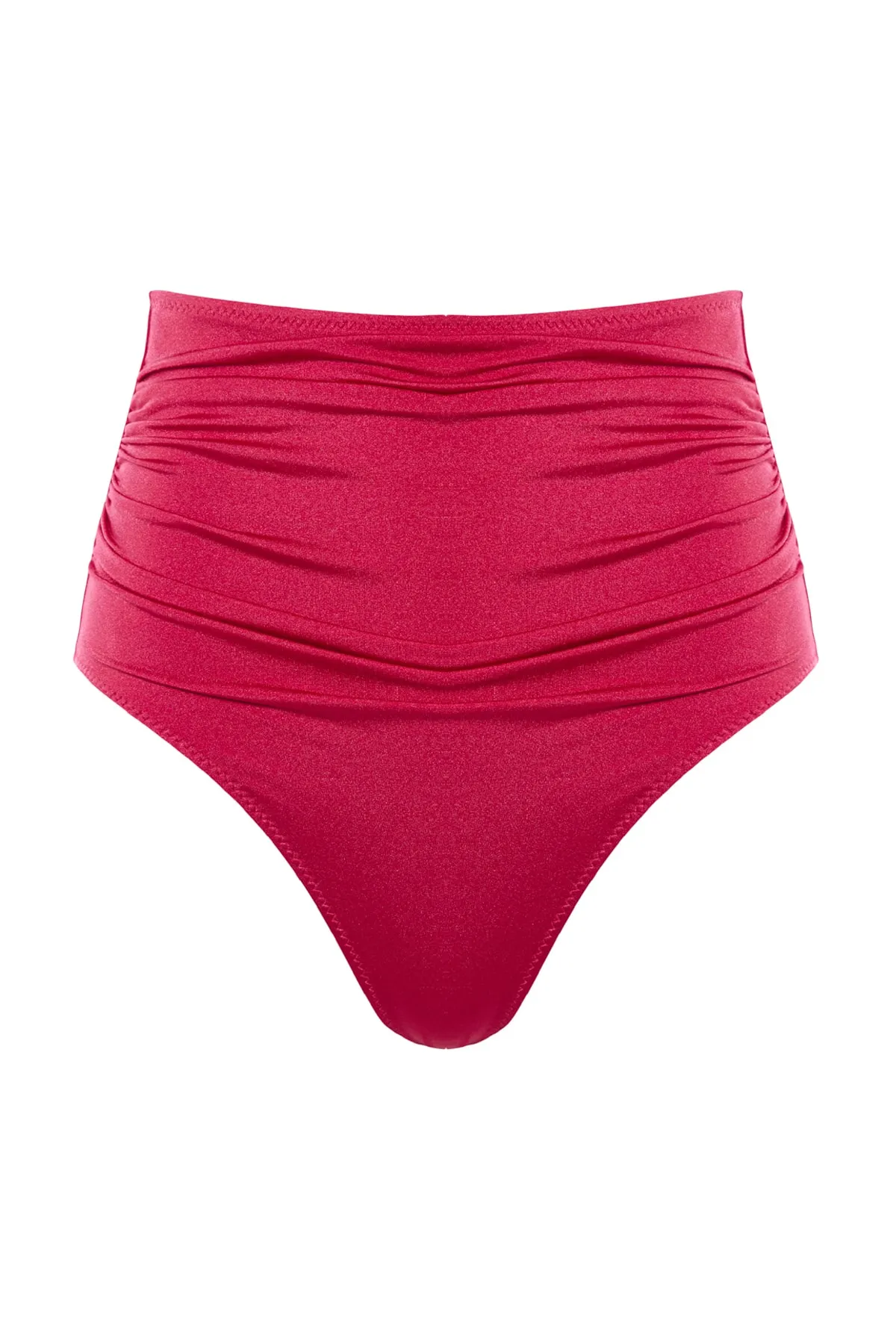 Trendyol Collection  Schmeichelhafte Bikinihose mit normalem Bein und hoher Taille in Burgunderrot TBESS20BA0018