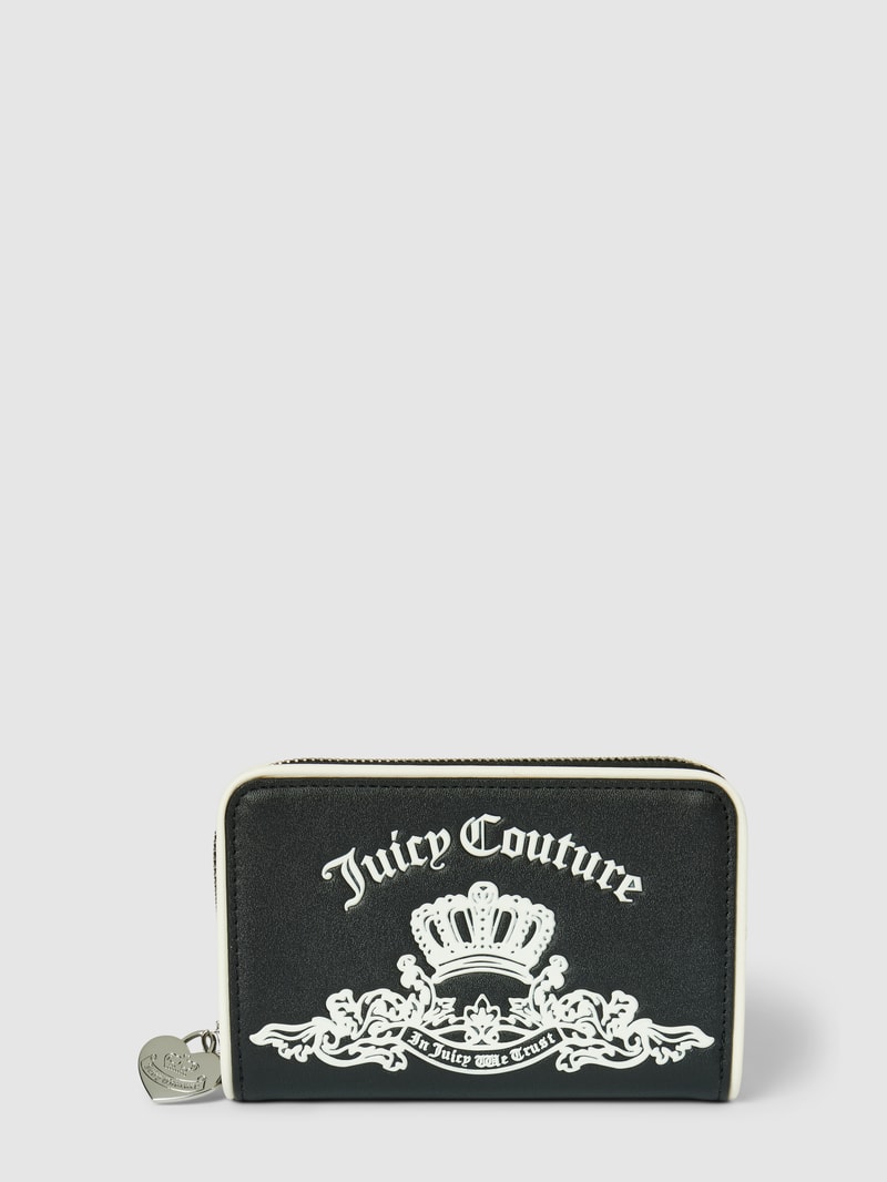 Portemonnaie mit Label-Details Modell 'HEATHER' in schwarz