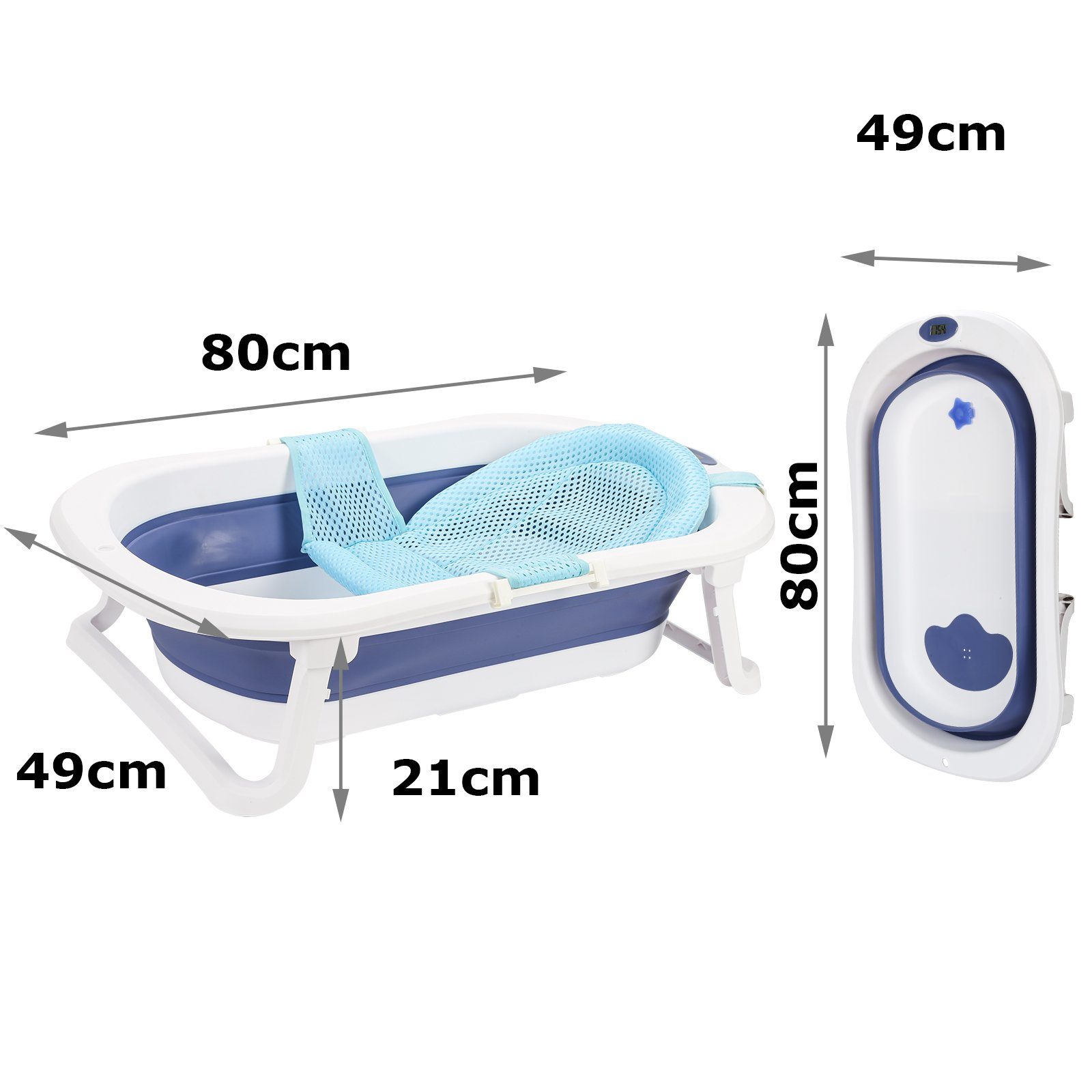TolleTour Babybadewanne Baby Badewanne mit Standfüßen Faltbare Wanne Babywanne Reisebadewanne