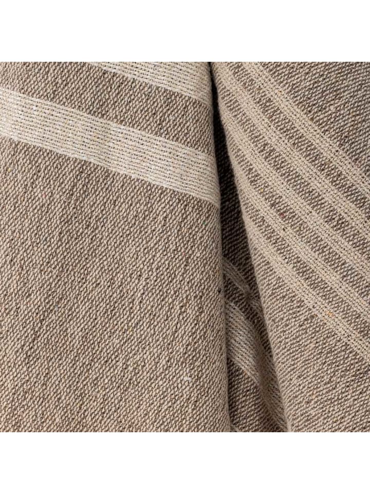 Bloomingville Decke LUGO Braun Beige Streifen 160x130 cm günstig kaufen onesize