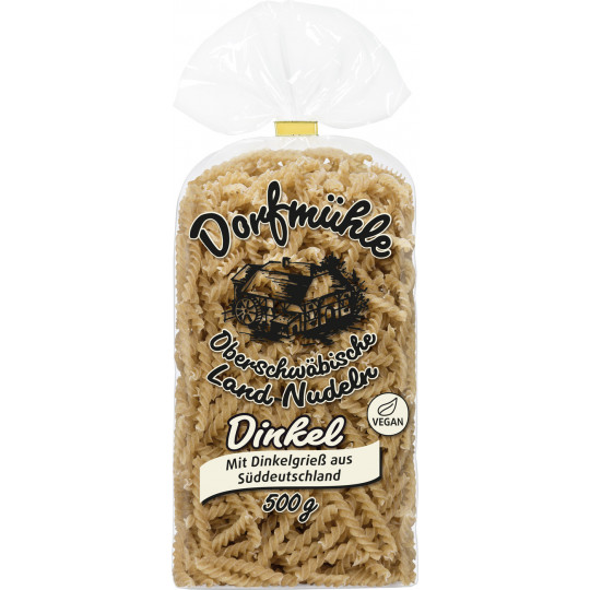 Dorfmühle Oberschwäbische Land-Nudeln Dinkel Spiralen 500G