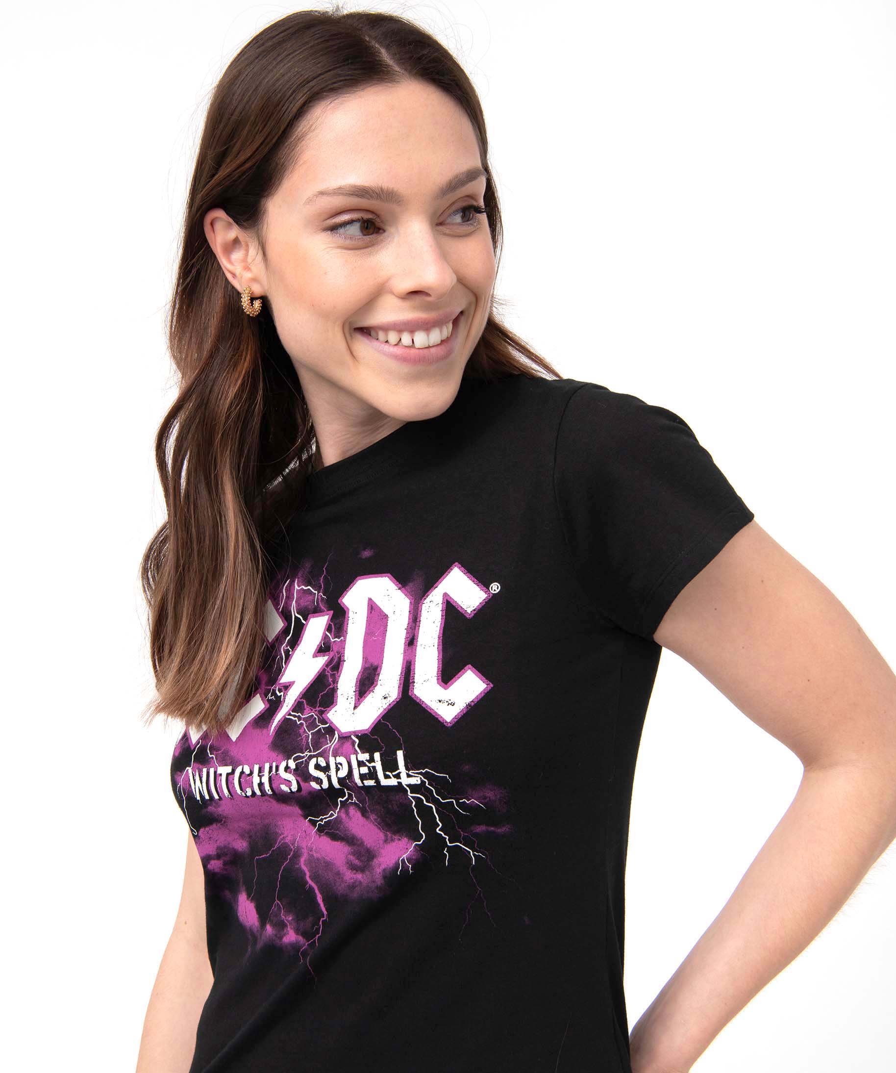 Tee-shirt femme à manches courtes imprimé - AC/DC noir | GEMO