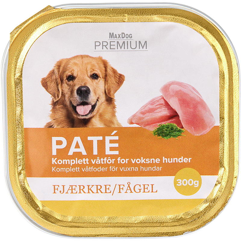MaxDog Hundemat 300 g fugl pate MaxDog