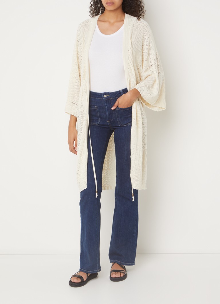 Cardigan fin tricotat cu arin de la ba&sh, cu model ajurat