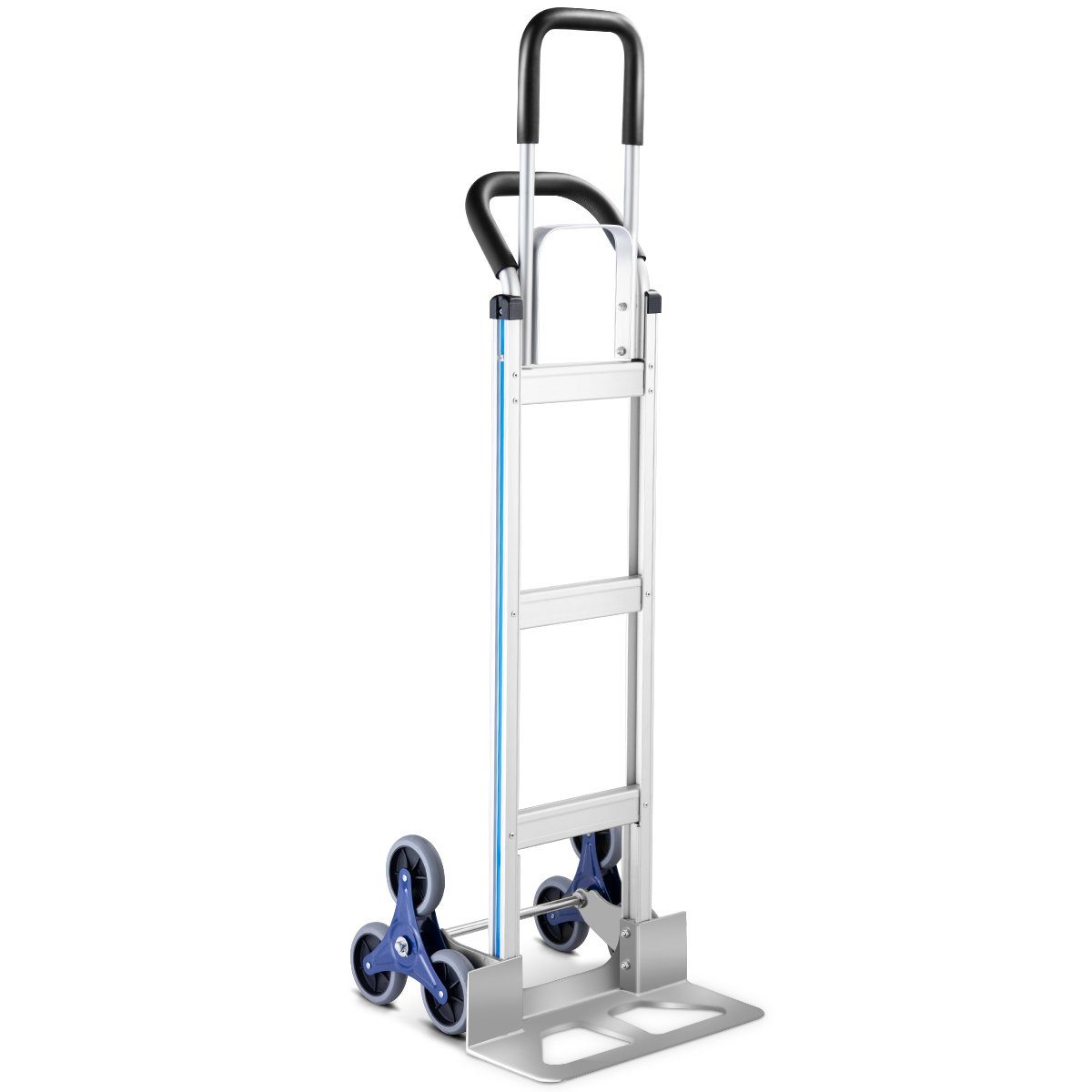 COSTWAY Treppensackkarre, mit 2 Griffen & 6 Rädern bis 250kg, Alu 152x51x46cm