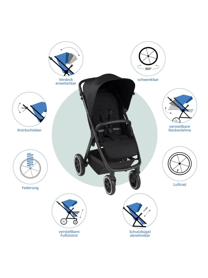 ABC-Design Buggy & Sportwagen Avus Air inkl. Reboarder in schwarz günstig kaufen onesize