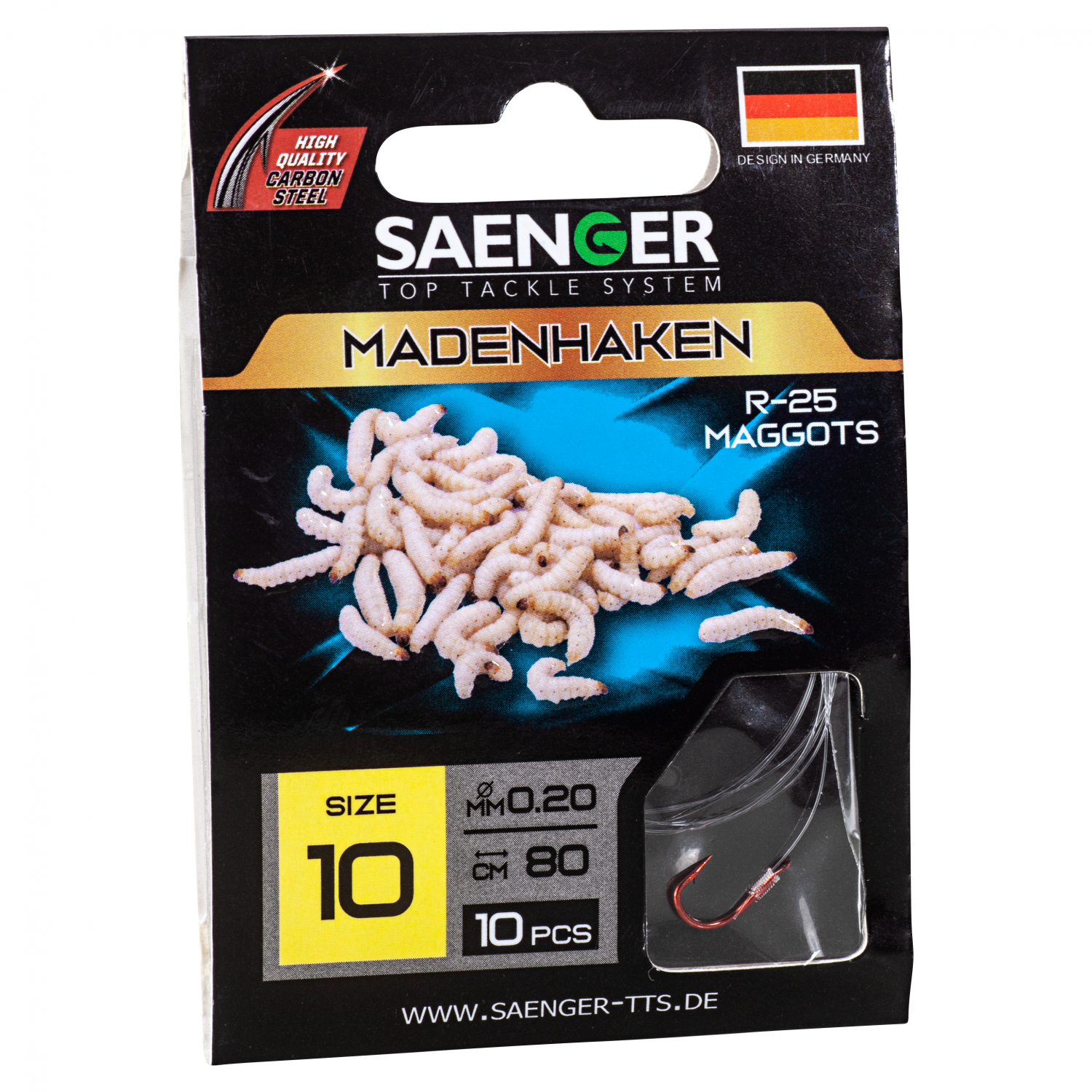 Sänger Zielfisch-Haken, gebunden (Madenhaken R-25)