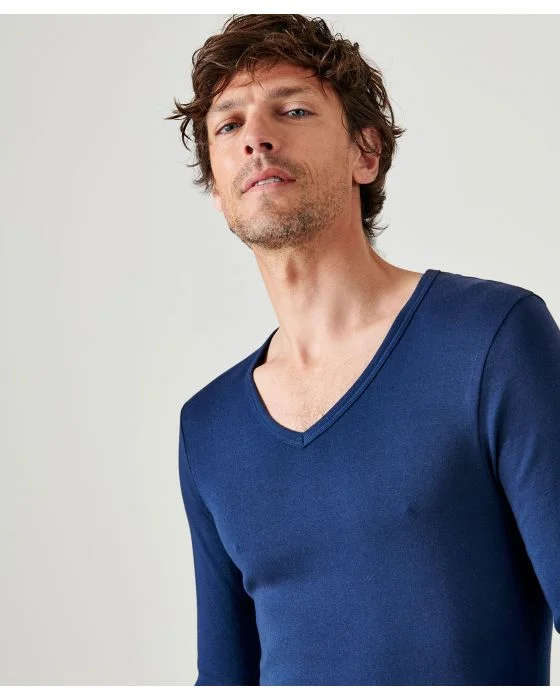 Lot de 2 tee-shirts Essential col V, manches longues