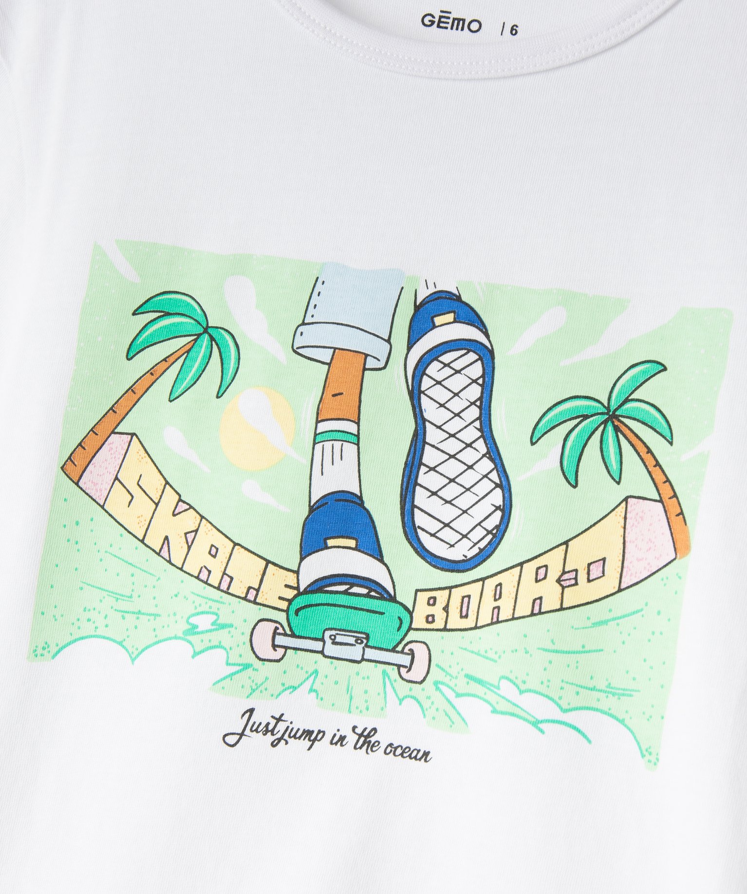 Tee-shirt Garçon à manches courtes avec motif estival blanc | GEMO
