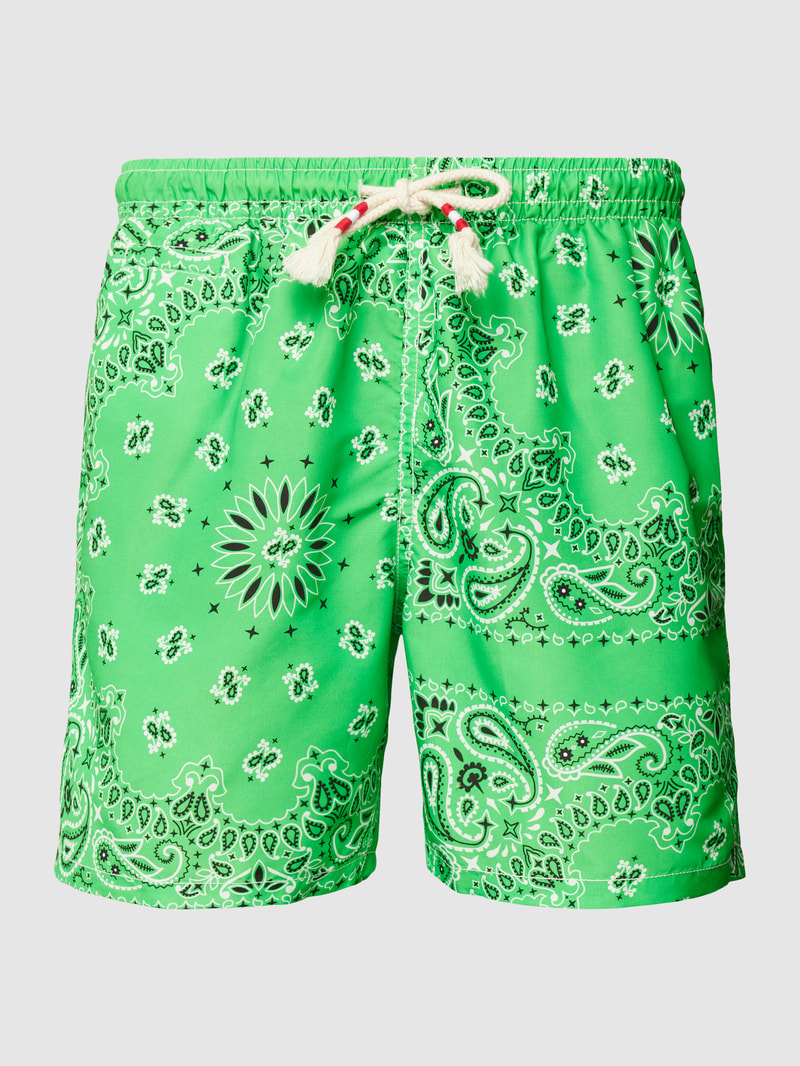 Badehose mit Allover-Print Modell 'CAPRESE' in grün