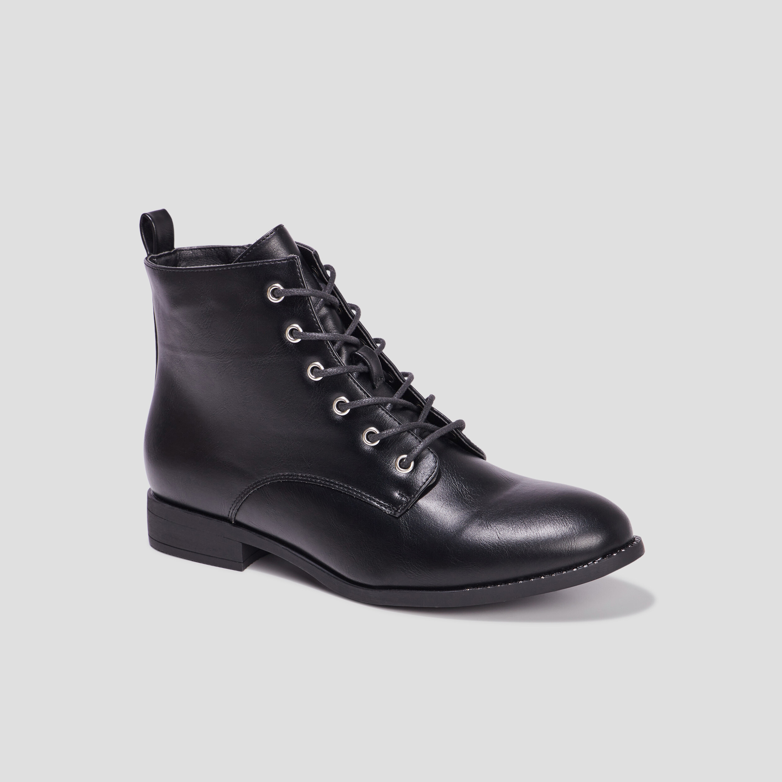 Bottines zippées à lacets noir femme | La Halle