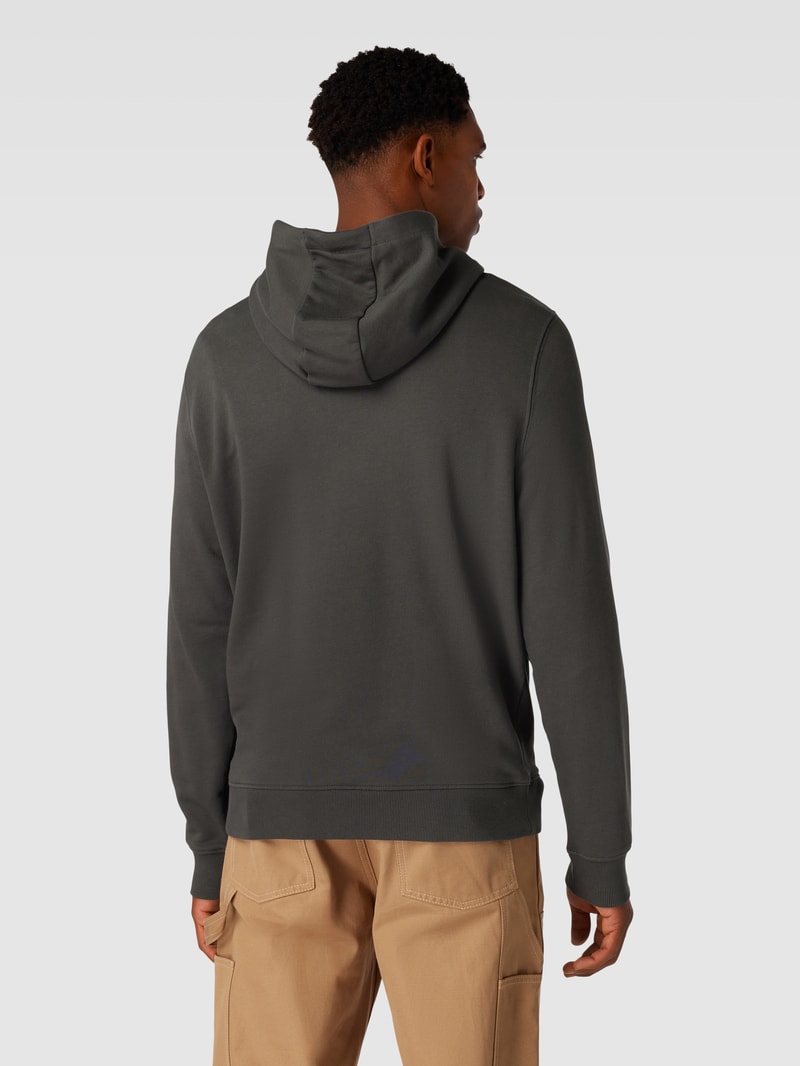 Hoodie mit Motiv-Stitching und Känguru-Tasche in anthrazit