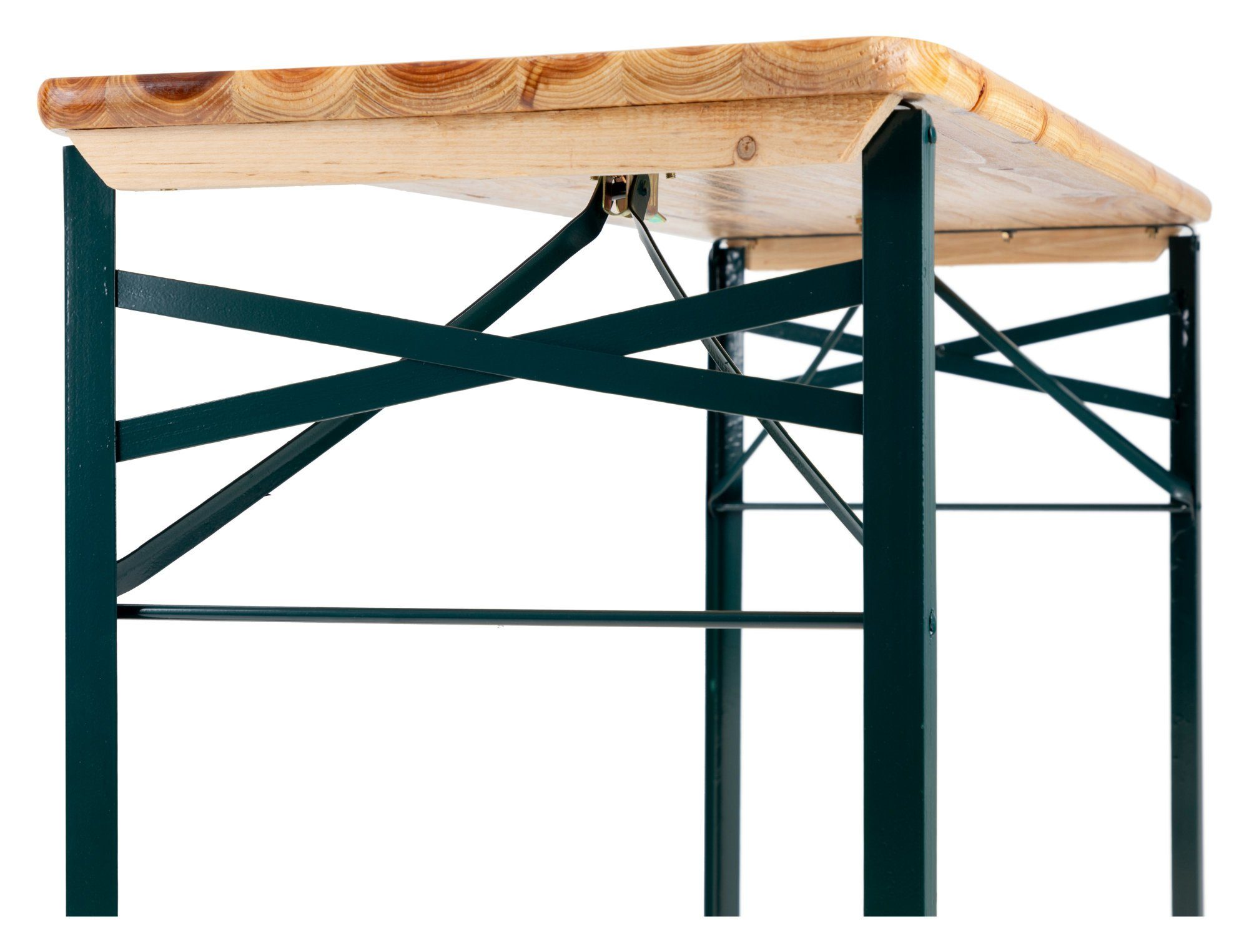 Stagecaptain Bierzeltgarnitur Hirschgarten BB-119 Sitzgarnitur mit Lehne 119 cm Länge, (Spar-Set, 15-tlg., 10 x Bank, 5 x Tisch), Mit aufsteckbarer Rückenlehne