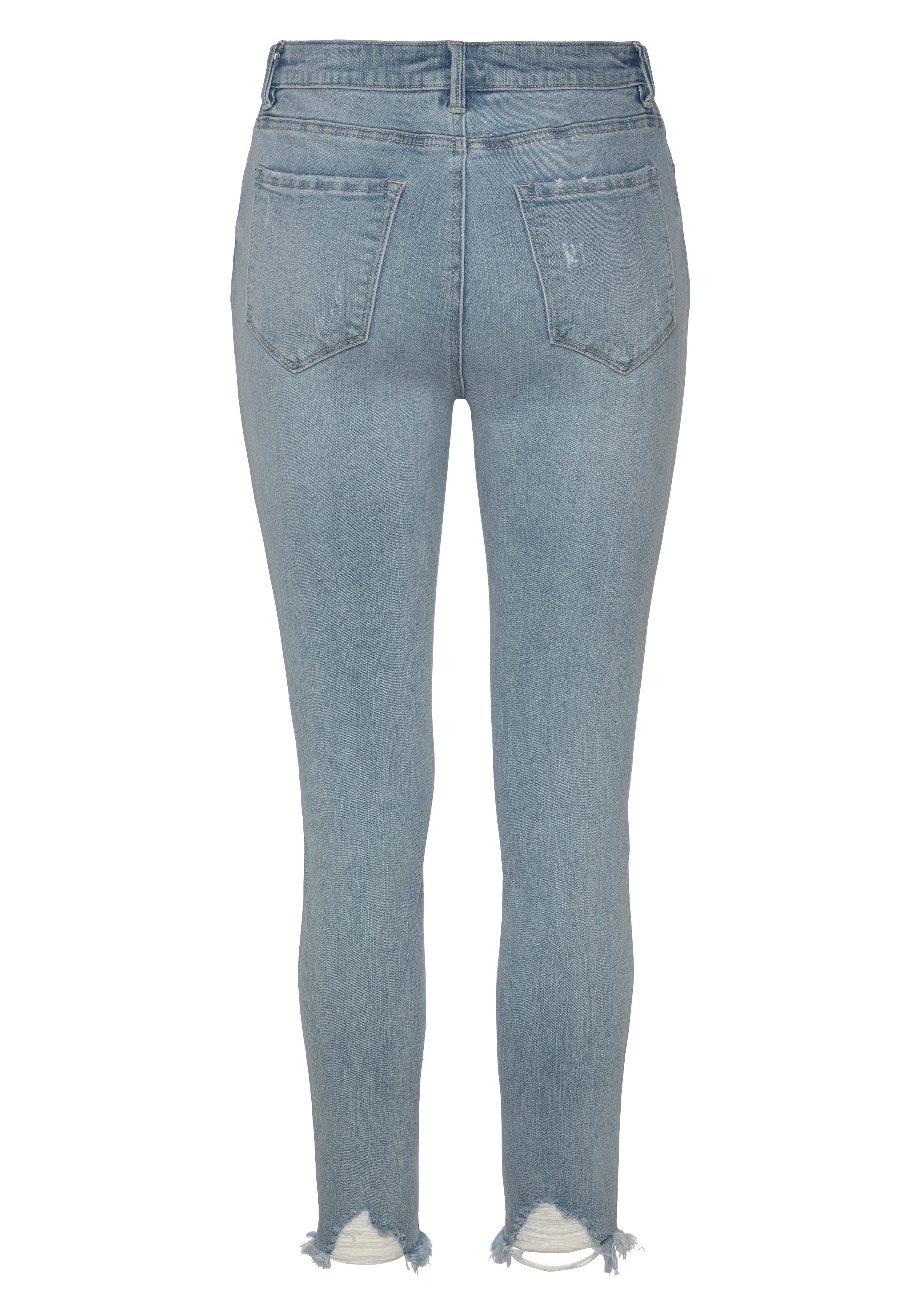 Buffalo Destroyed-Jeans mit ausgefranstem Beinabschluss