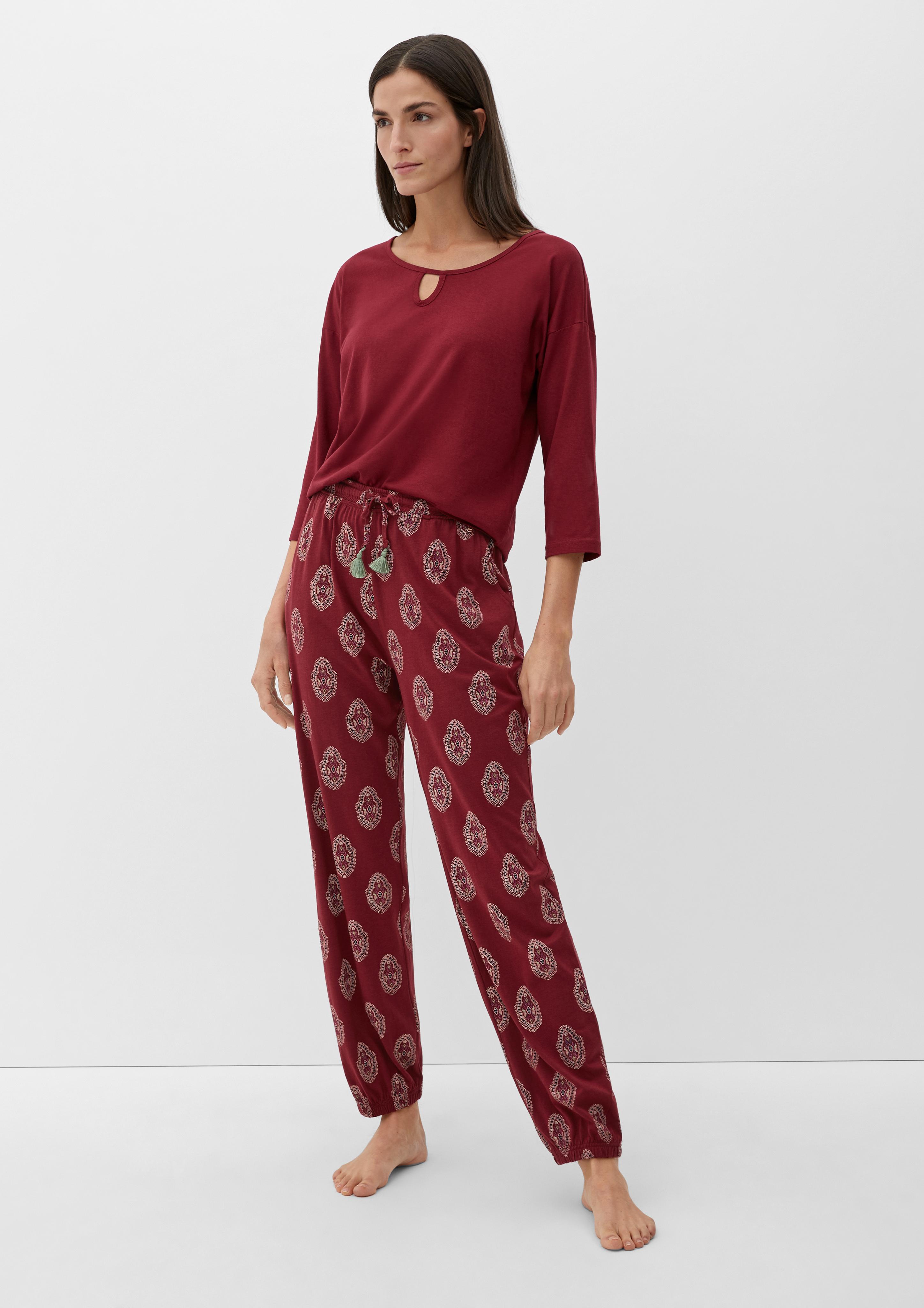 Pyjamahose mit Alloverprint  6008002-30A3