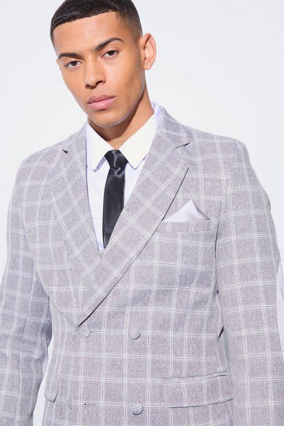 Karierter Blazer mit Fischgrätenmuster