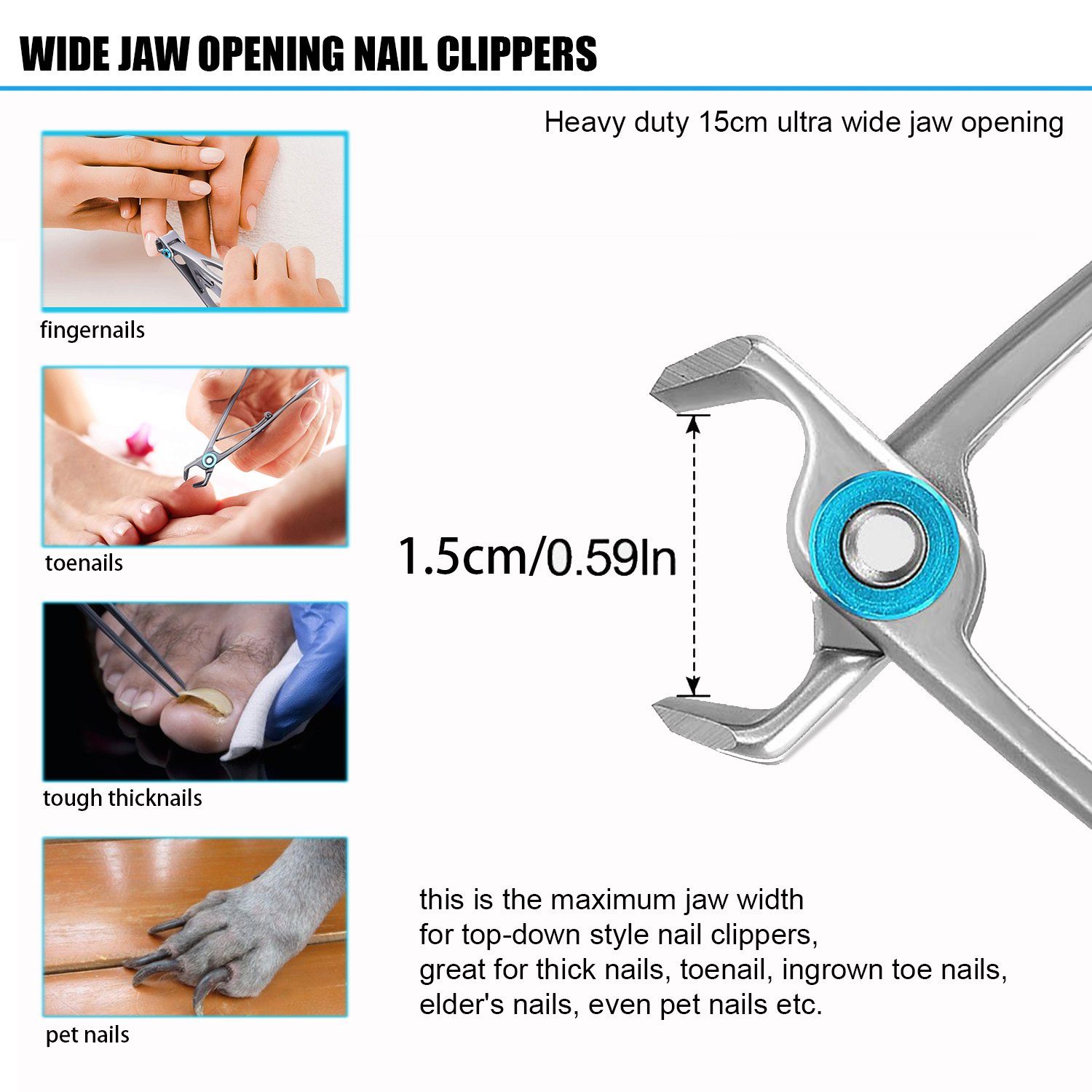MORRENT Nagelknipser Nagelknipser Groß, Für Fußnägel Fingernägel,für dicke Nägel,Edelstahl, 2er-set, hoch edelstahl