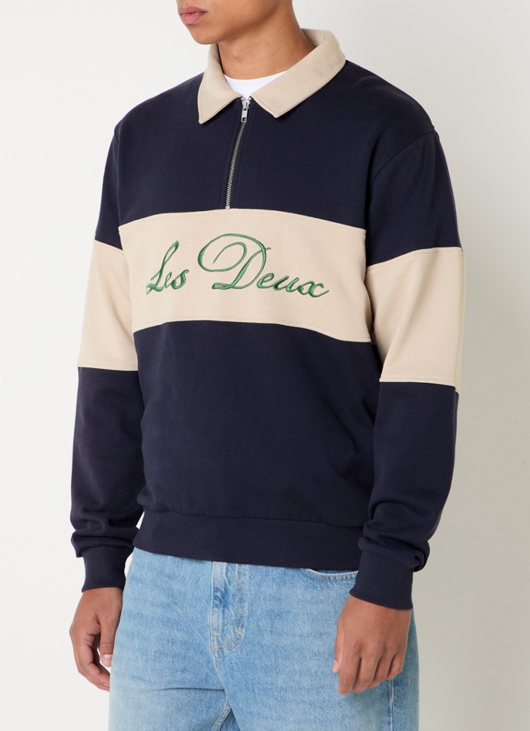 Maglione Les Deux con mezza zip e logo ricamato
