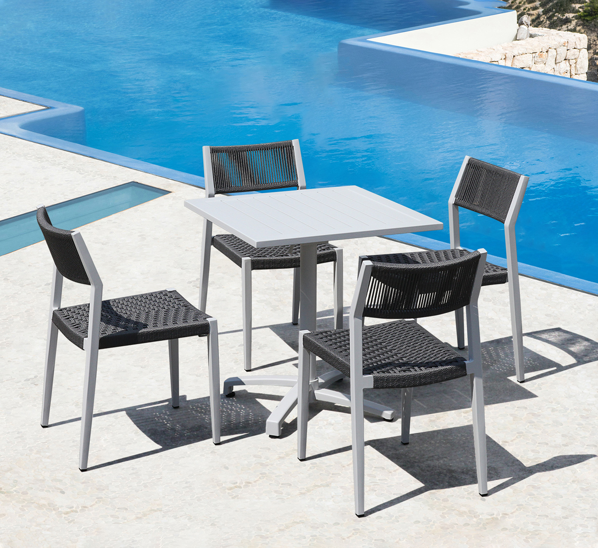 Grasekamp Klapptisch Sol aus pulverbeschichtetem Aluminium - Weiß