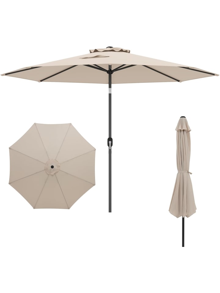 COSTWAY Sonnenschirm 300 cm 30° knickbar in Beige günstig kaufen onesize
