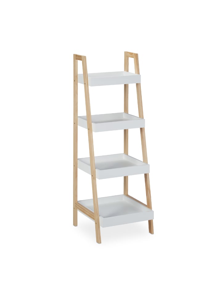 relaxdays Badregal in Weiß/Natur - (B)34,5 x (H)98,5 x (T)36 cm günstig kaufen onesize