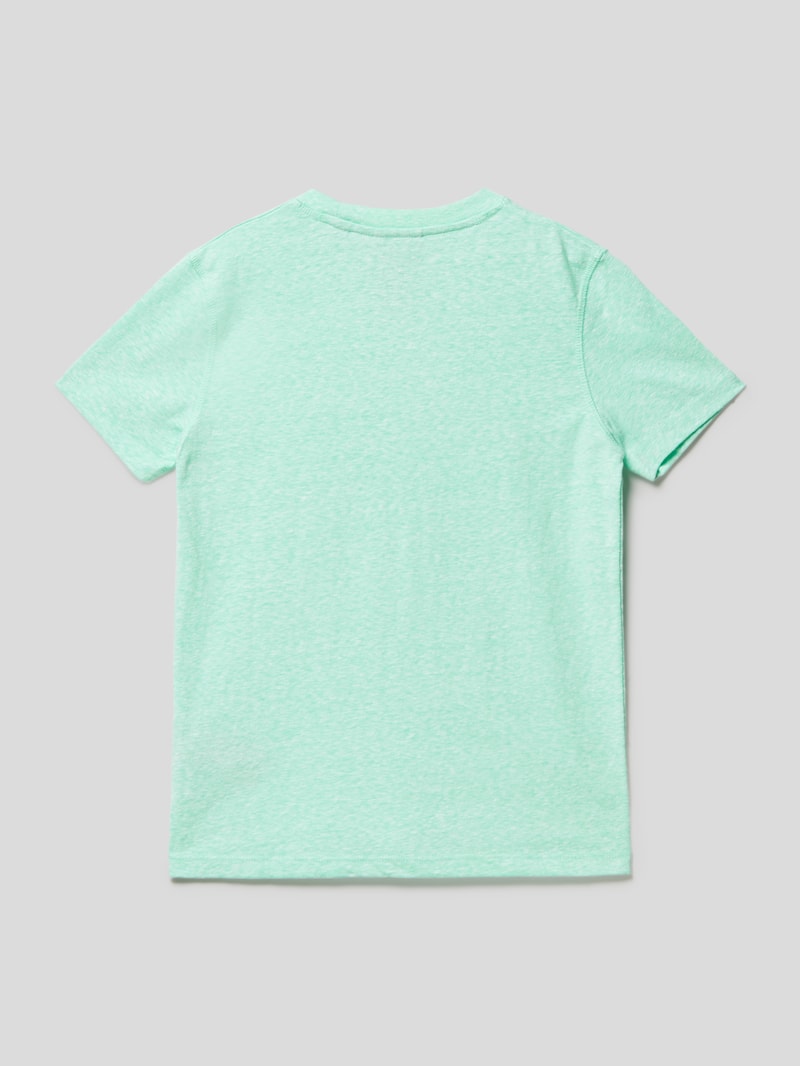 T-Shirt mit Label-Patch in mint meliert