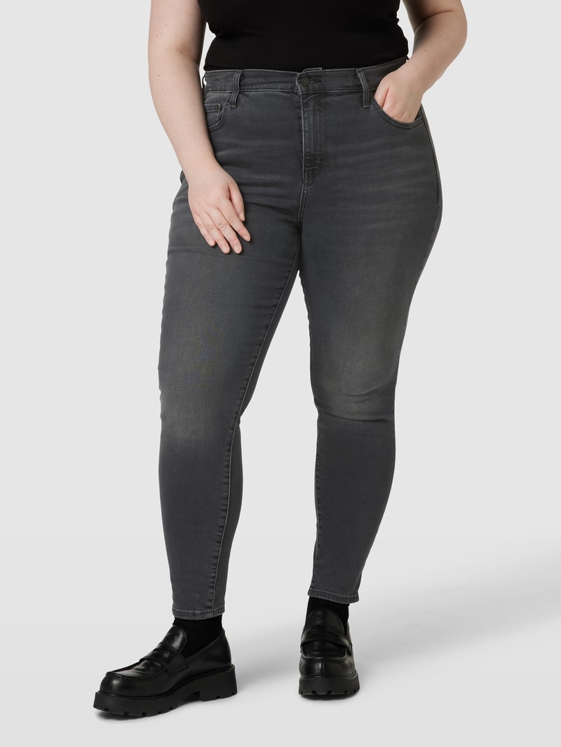 PLUS SIZE Skinny Fit Jeans mit Label-Patch in schwarz