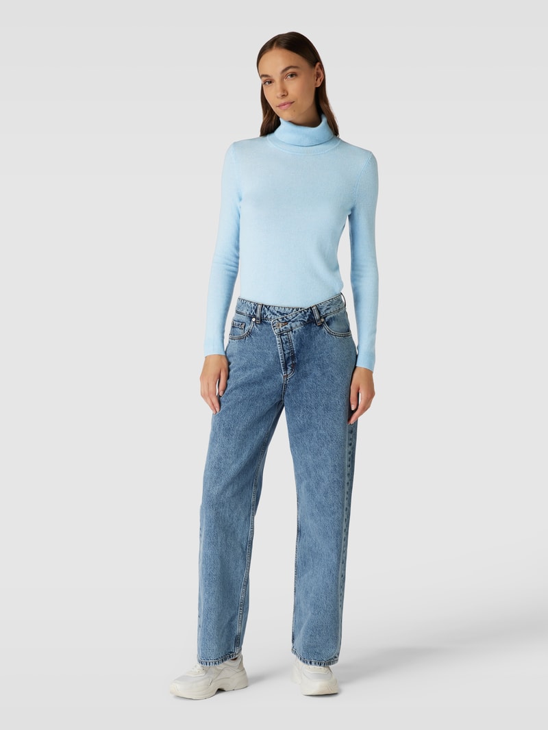Kaschmirpullover in melierter Optik in bleu