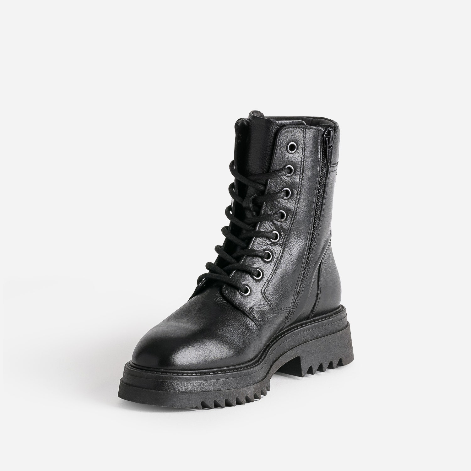 Boots à lacet TEXTO noir en cuir