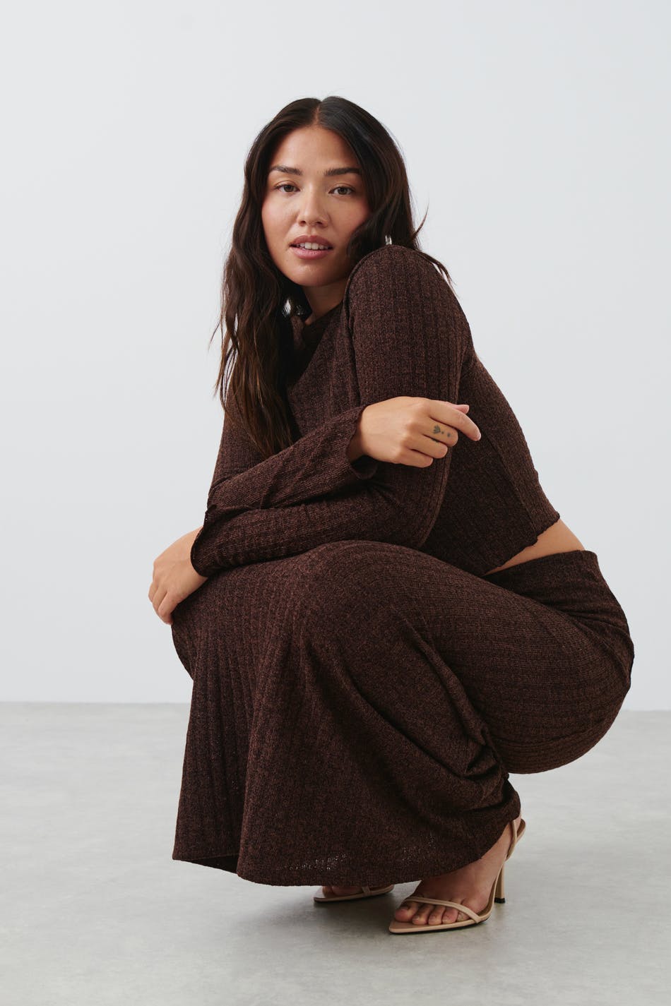 Rib maxi skirt