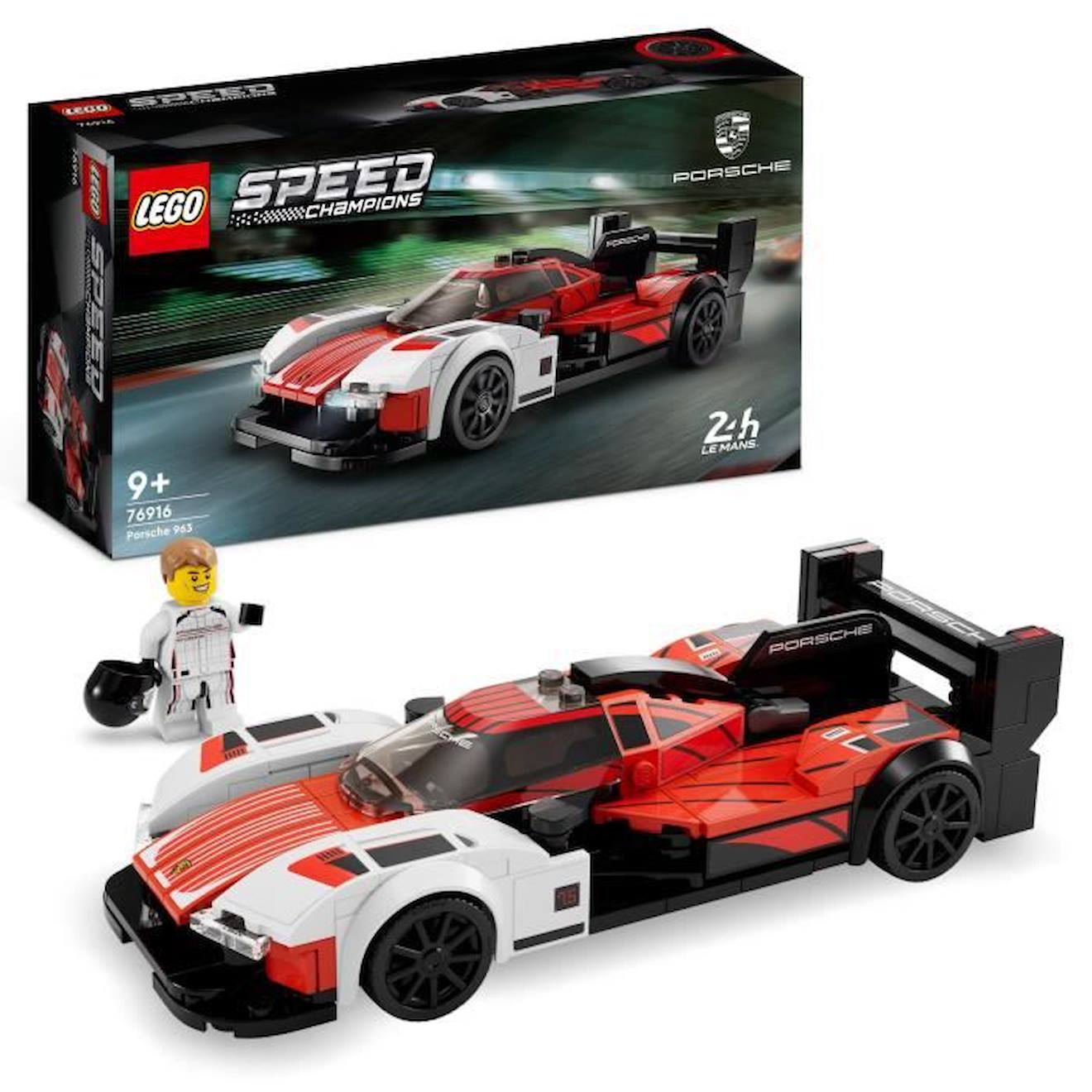 LEGO® Speed Champions 76916 Porsche 963, Kit de Maquette de Voiture de Course, Jouet pour Enfants blanc